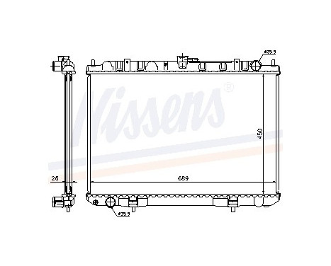 Radiator, engine cooling 68703A Nissens