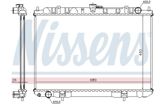 Radiator, engine cooling 68703A Nissens, Image 2