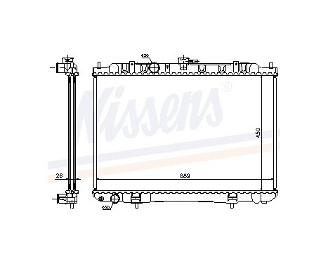 Radiator, engine cooling 68705A Nissens