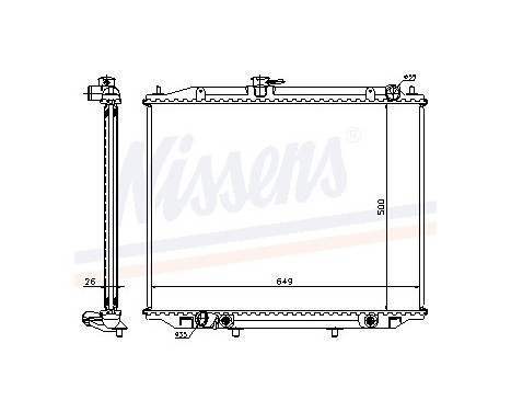 Radiator, engine cooling 68707A Nissens