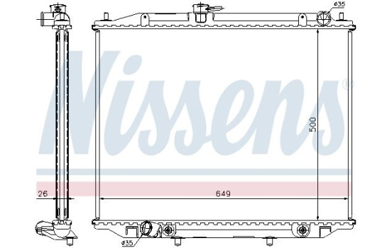 Radiator, engine cooling 68707A Nissens, Image 2
