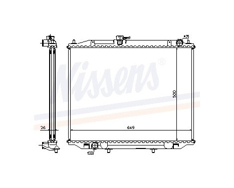 Radiator, engine cooling 68708A Nissens