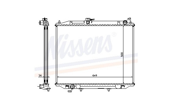 Radiator, engine cooling 68708A Nissens