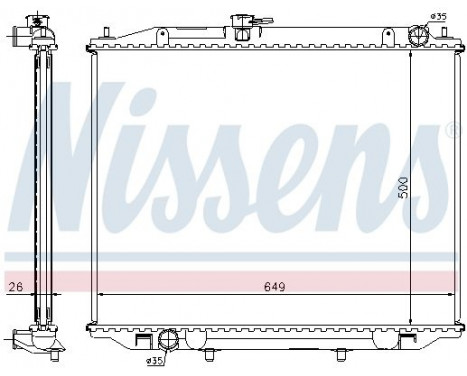 Radiator, engine cooling 68708A Nissens, Image 2