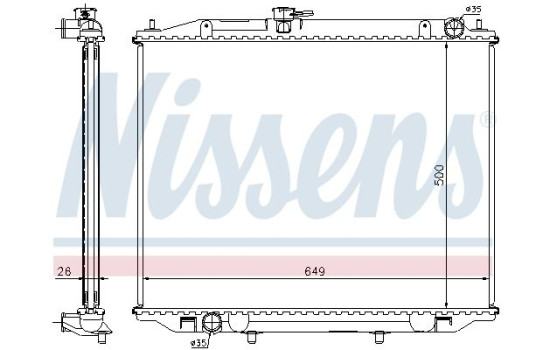 Radiator, engine cooling 68708A Nissens, Image 2