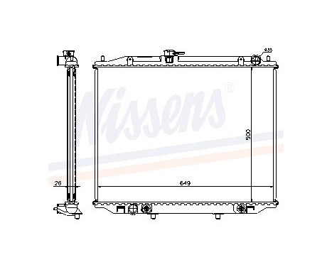 Radiator, engine cooling 68709A Nissens