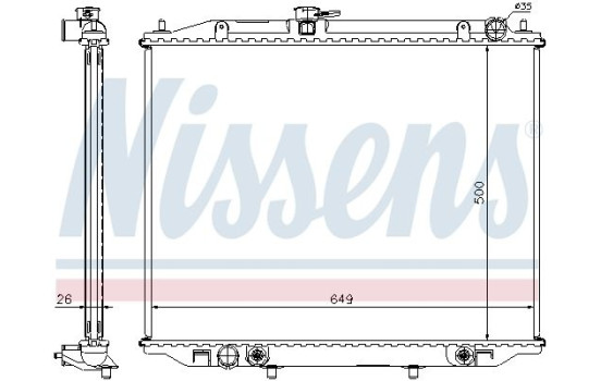 Radiator, engine cooling 68709A Nissens, Image 2