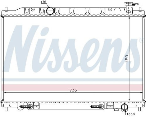 Radiator, engine cooling 68712 Nissens, Image 2