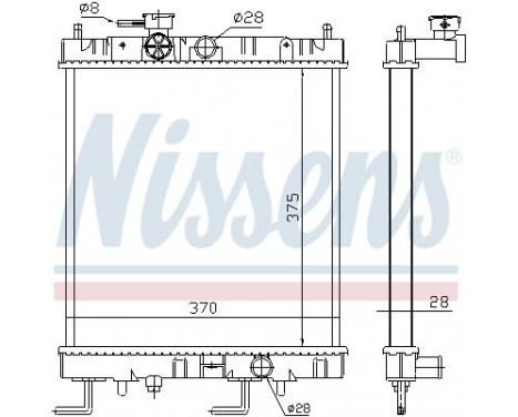 Radiator, engine cooling 687141 Nissens