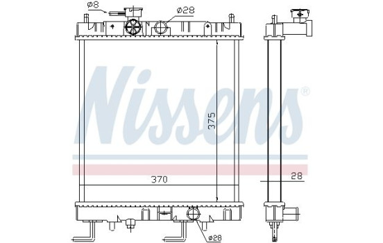 Radiator, engine cooling 687141 Nissens