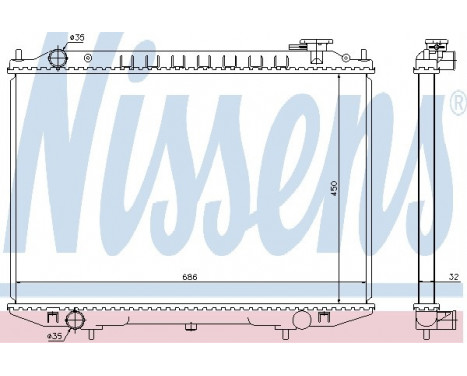 Radiator, engine cooling 68721 Nissens