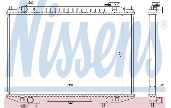 Radiator, engine cooling 68721 Nissens