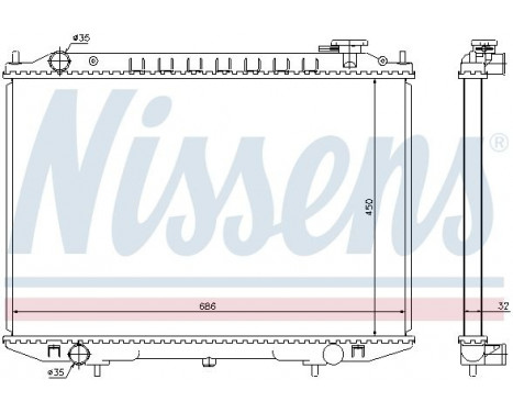 Radiator, engine cooling 68721 Nissens, Image 2