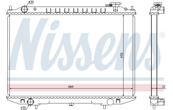Radiator, engine cooling 68721 Nissens, Image 2