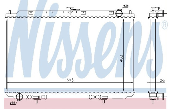Radiator, engine cooling 68723 Nissens