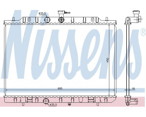 Radiator, engine cooling 68724 Nissens