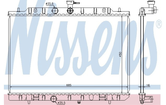 Radiator, engine cooling 68724 Nissens