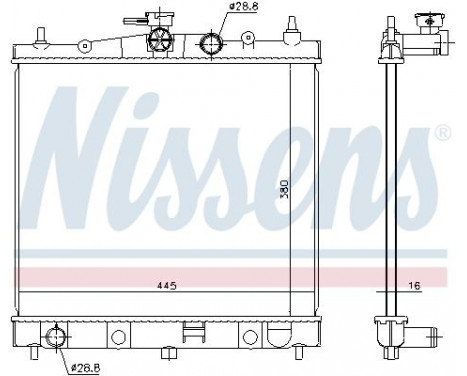 Radiator, engine cooling 68728 Nissens