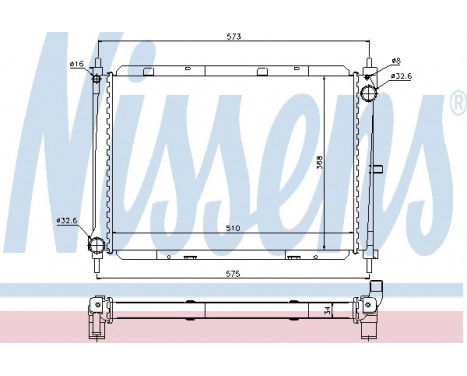 Radiator, engine cooling 68729 Nissens