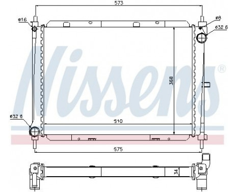 Radiator, engine cooling 68729 Nissens, Image 2