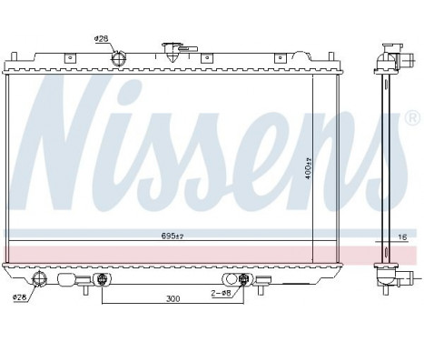 Radiator, engine cooling 68732 Nissens