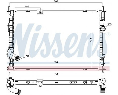 Radiator, engine cooling 68733 Nissens