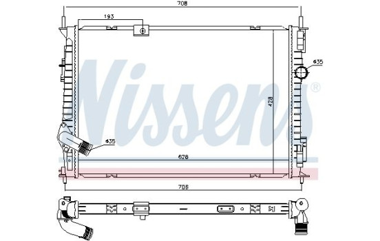 Radiator, engine cooling 68733 Nissens