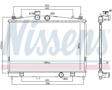 Radiator, engine cooling 68735 Nissens