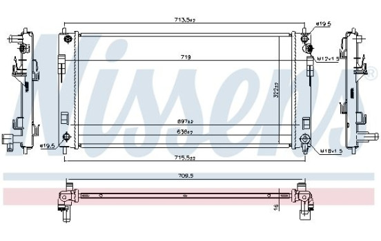 Radiator, engine cooling 68737 Nissens