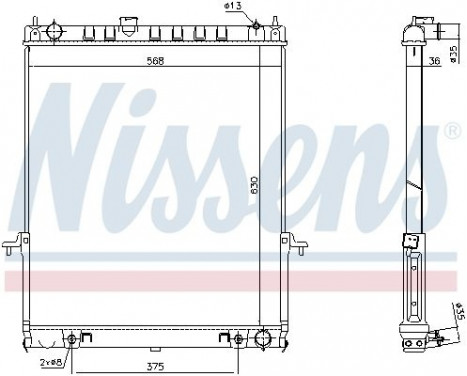 Radiator, engine cooling 68738 Nissens