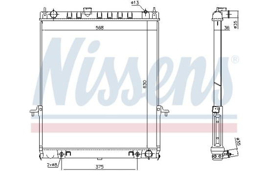 Radiator, engine cooling 68738 Nissens