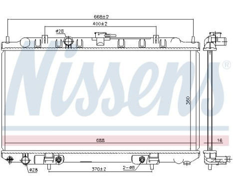 Radiator, engine cooling 68739 Nissens