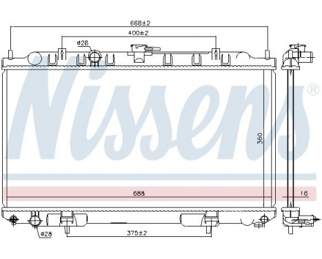 Radiator, engine cooling 68740 Nissens