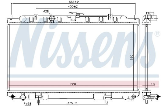 Radiator, engine cooling 68740 Nissens