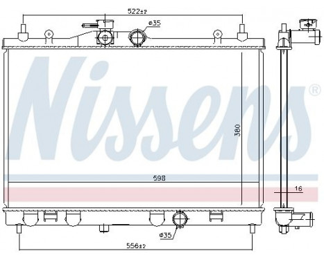 Radiator, engine cooling 68741 Nissens