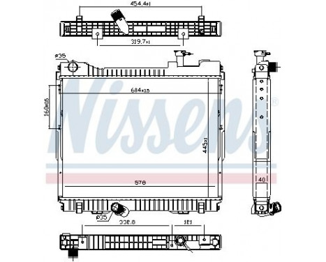 Radiator, engine cooling 68742 Nissens