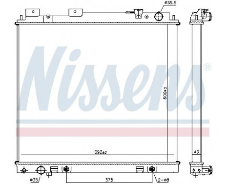 Radiator, engine cooling 68744 Nissens
