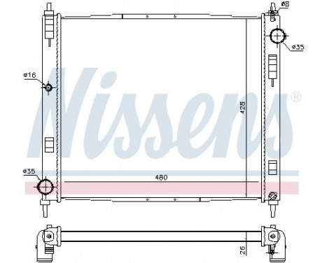 Radiator, engine cooling 68746 Nissens