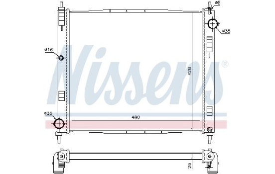 Radiator, engine cooling 68746 Nissens