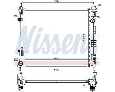 Radiator, engine cooling 68752 Nissens