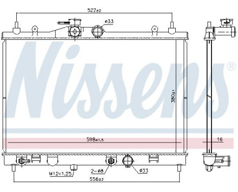 Radiator, engine cooling 68763 Nissens