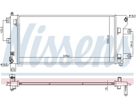 Radiator, engine cooling 68765 Nissens