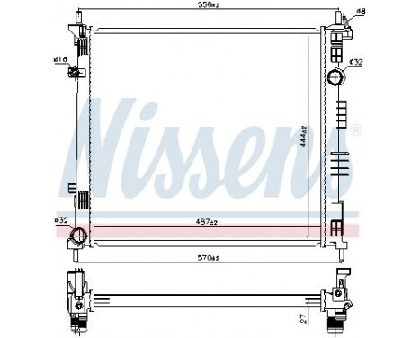 Radiator, engine cooling 68774 Nissens