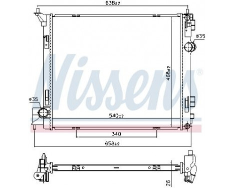 Radiator, engine cooling 68788 Nissens