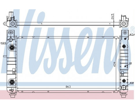 Radiator, engine cooling 69091 Nissens