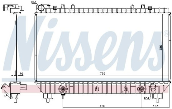 Radiator, engine cooling 69096 Nissens