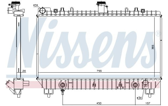 Radiator, engine cooling 69097 Nissens