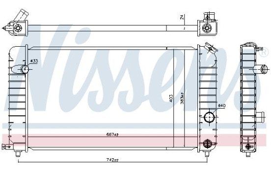 Radiator, engine cooling 691953 Nissens