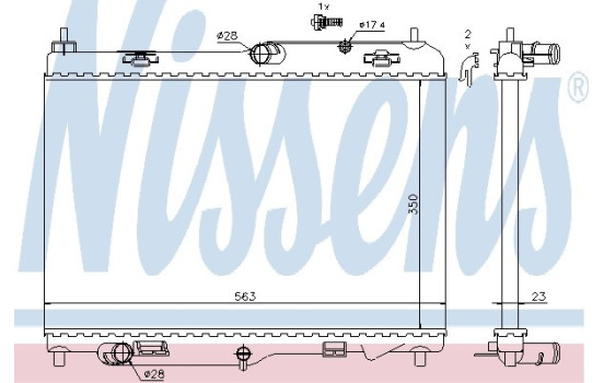 Radiator, engine cooling 69233 Nissens