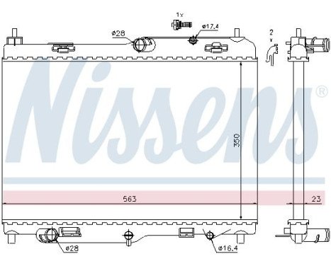 Radiator, engine cooling 69234 Nissens, Image 2